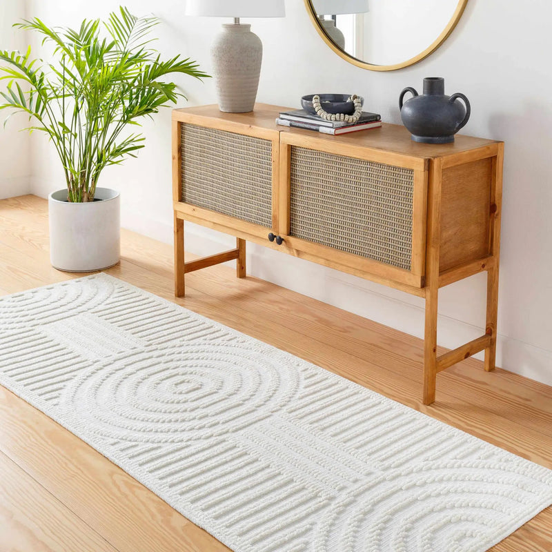 Deron White Washable 3D Rug by Boutique Rugs
