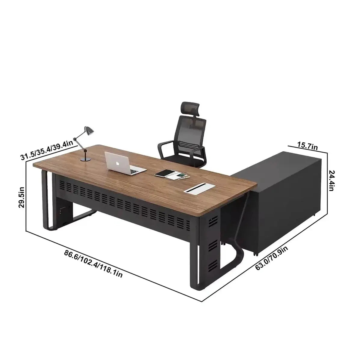 Patton · Executive Desk w/ Mobile Storage by Arc Grove