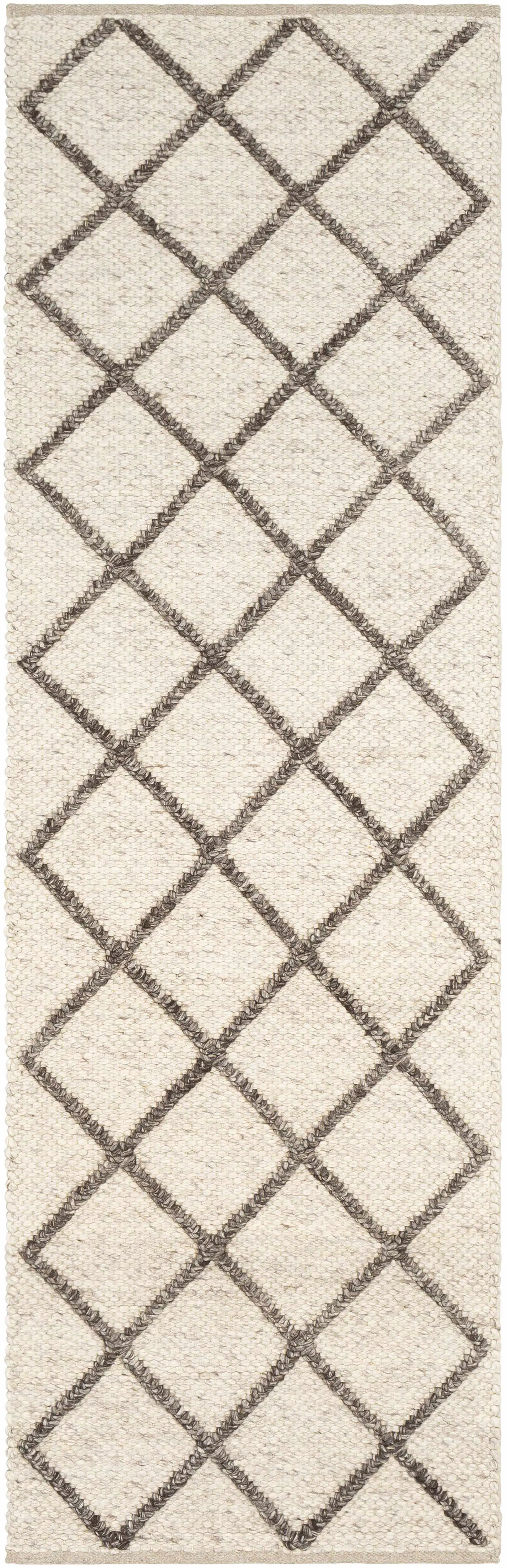 Syosset Cream/Brown Trellis Wool&Viscose Rug - Clearance by Boutique Rugs