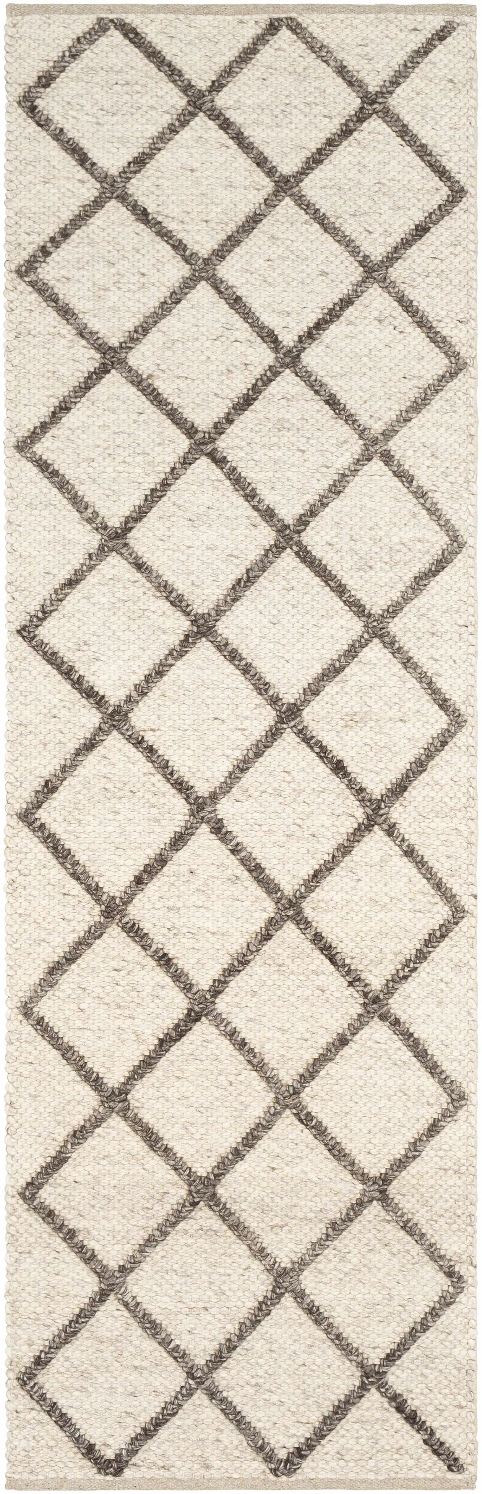 Syosset Cream/Brown Trellis Wool&Viscose Rug - Clearance by Boutique Rugs
