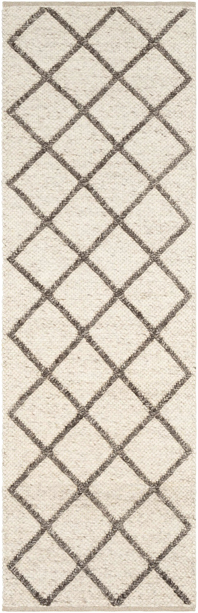 Syosset Cream/Brown Trellis Wool&Viscose Rug - Clearance by Boutique Rugs