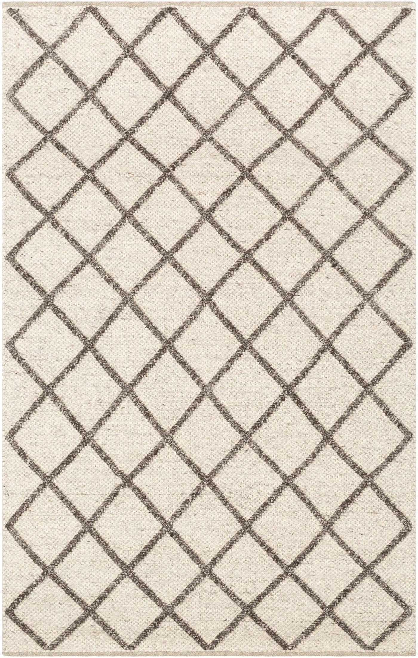 Syosset Cream/Brown Trellis Wool&Viscose Rug - Clearance by Boutique Rugs