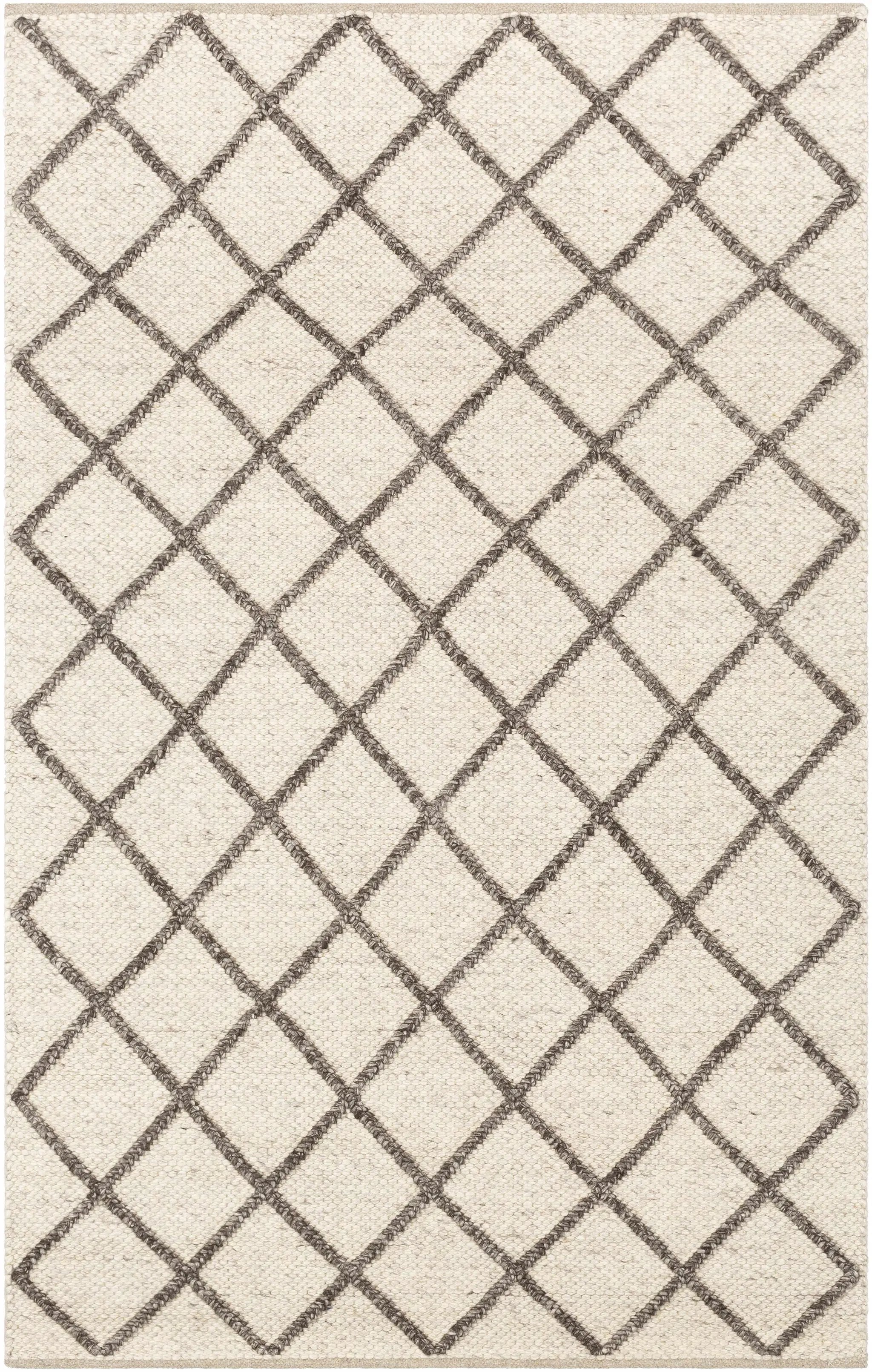 Syosset Cream/Brown Trellis Wool&Viscose Rug - Clearance by Boutique Rugs