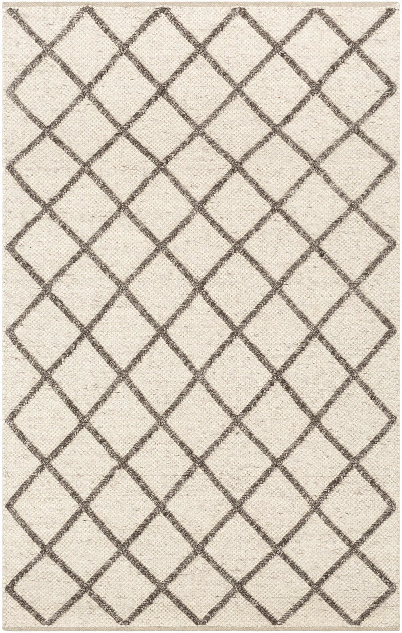 Syosset Cream/Brown Trellis Wool&Viscose Rug - Clearance by Boutique Rugs