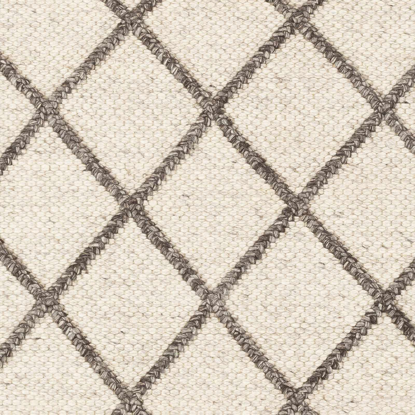 Syosset Cream/Brown Trellis Wool&Viscose Rug - Clearance by Boutique Rugs