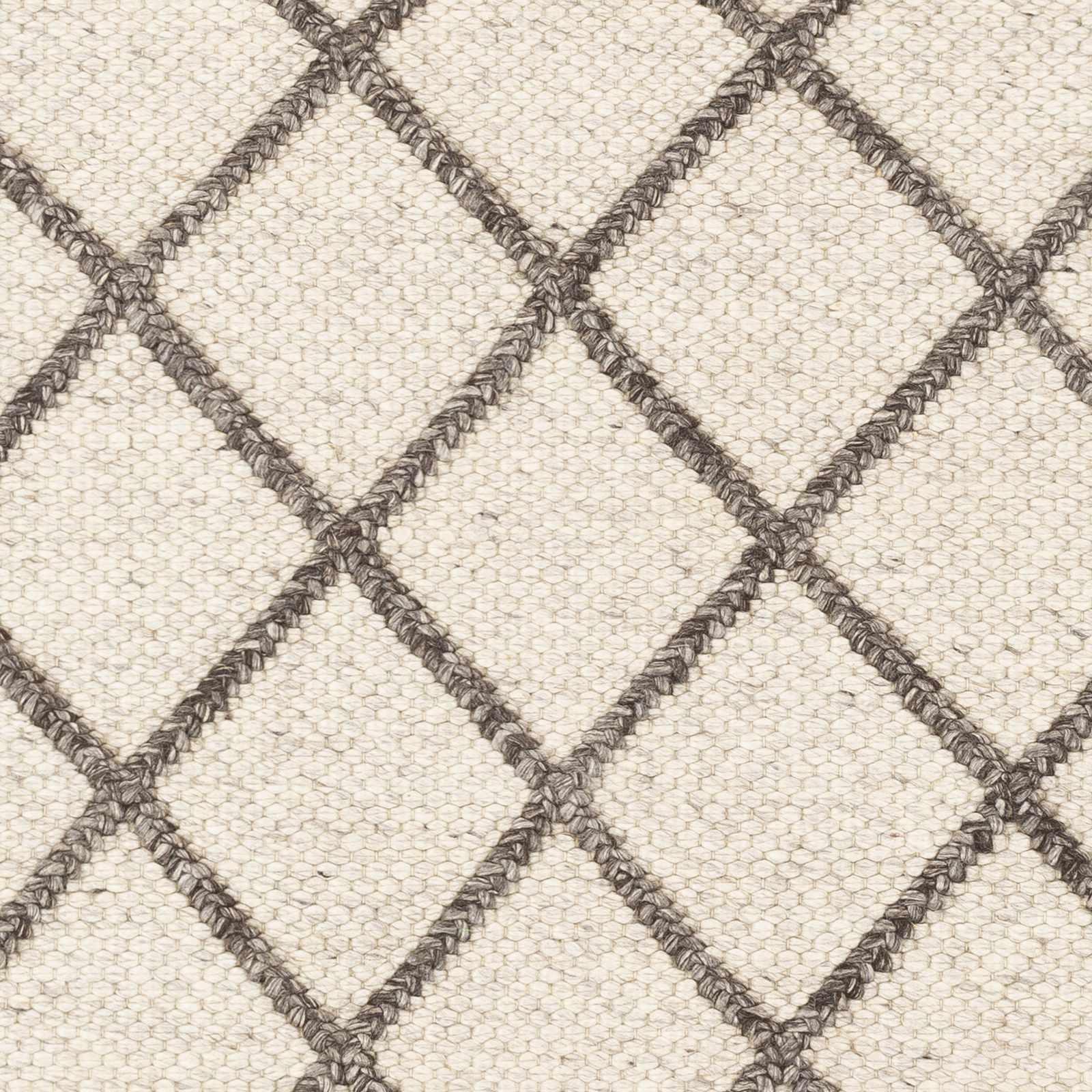 Syosset Cream/Brown Trellis Wool&Viscose Rug - Clearance by Boutique Rugs