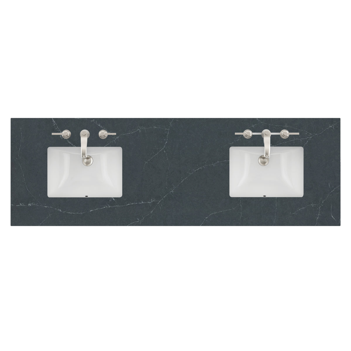 James Martin 72" Double Vanity Top with Charcoal Soapstone countertop