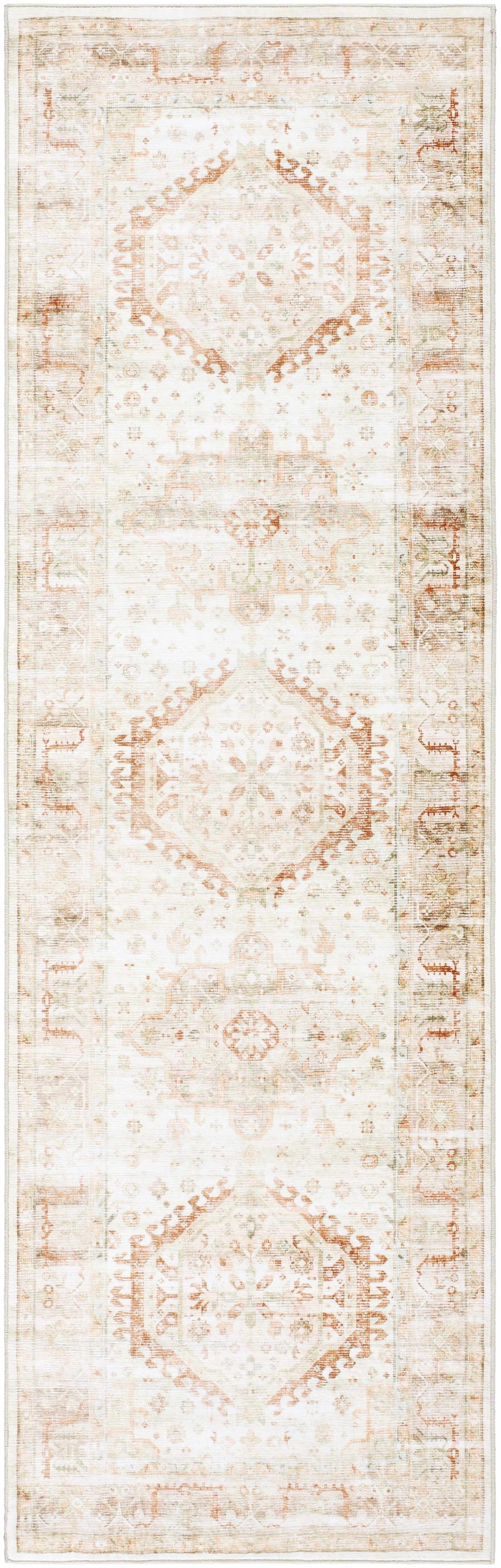 Laran Rust Distressed Washable Area Rug - Clearance by Boutique Rugs