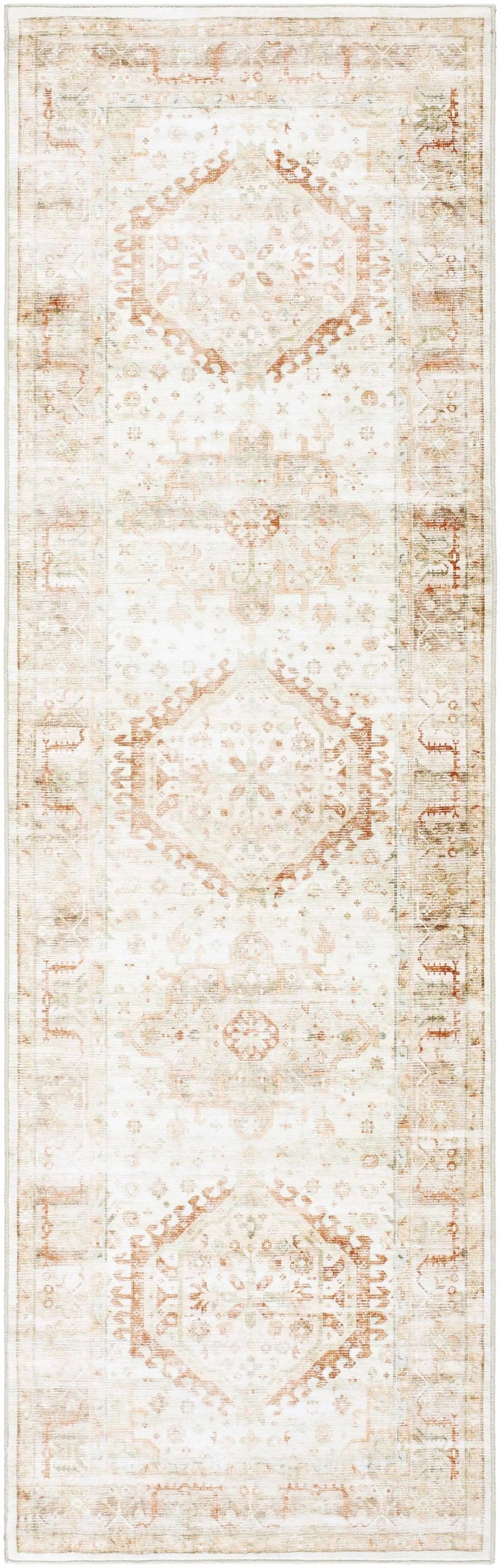 Laran Rust Distressed Washable Area Rug - Clearance by Boutique Rugs
