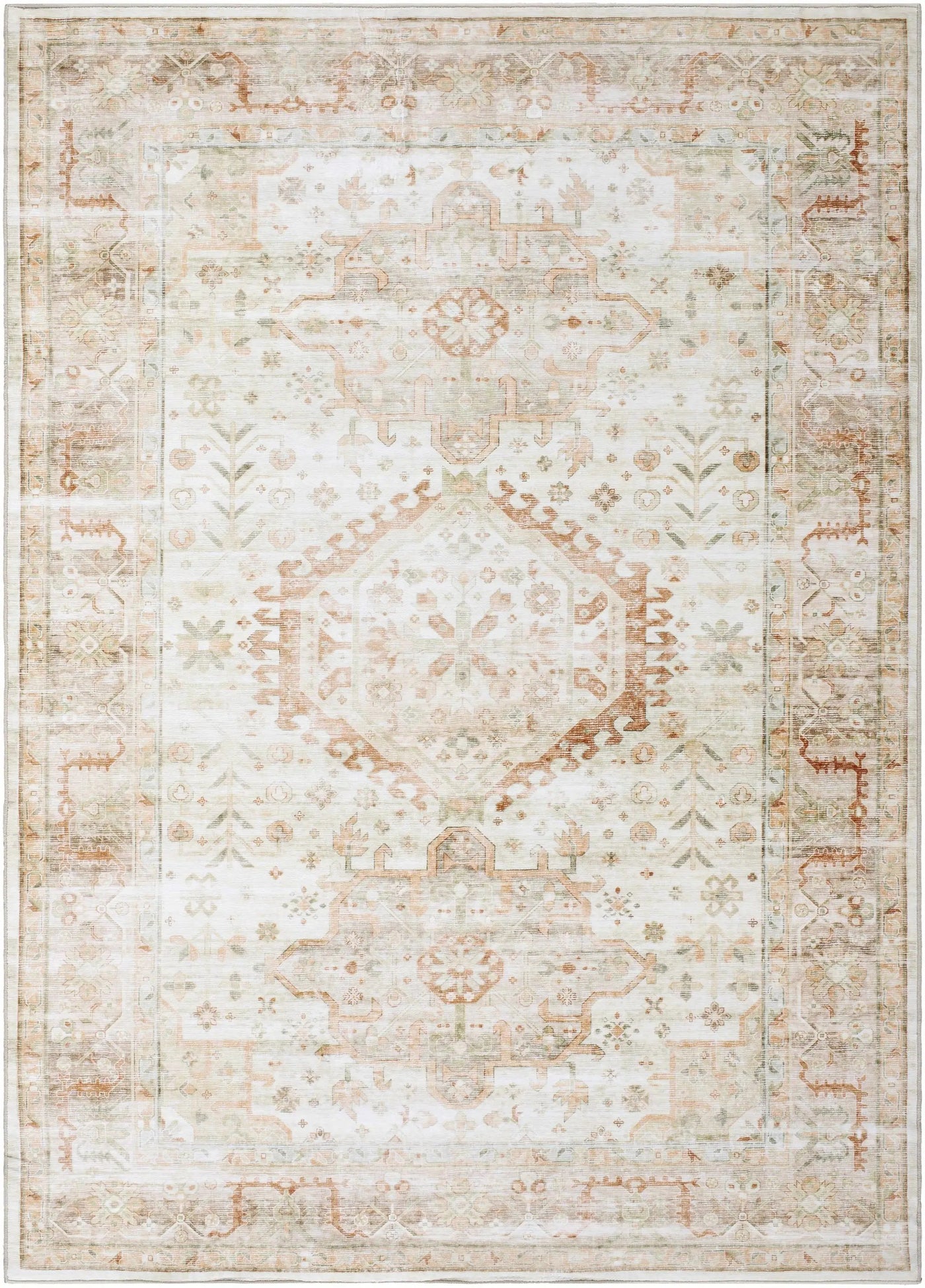 Laran Rust Distressed Washable Area Rug - Clearance by Boutique Rugs