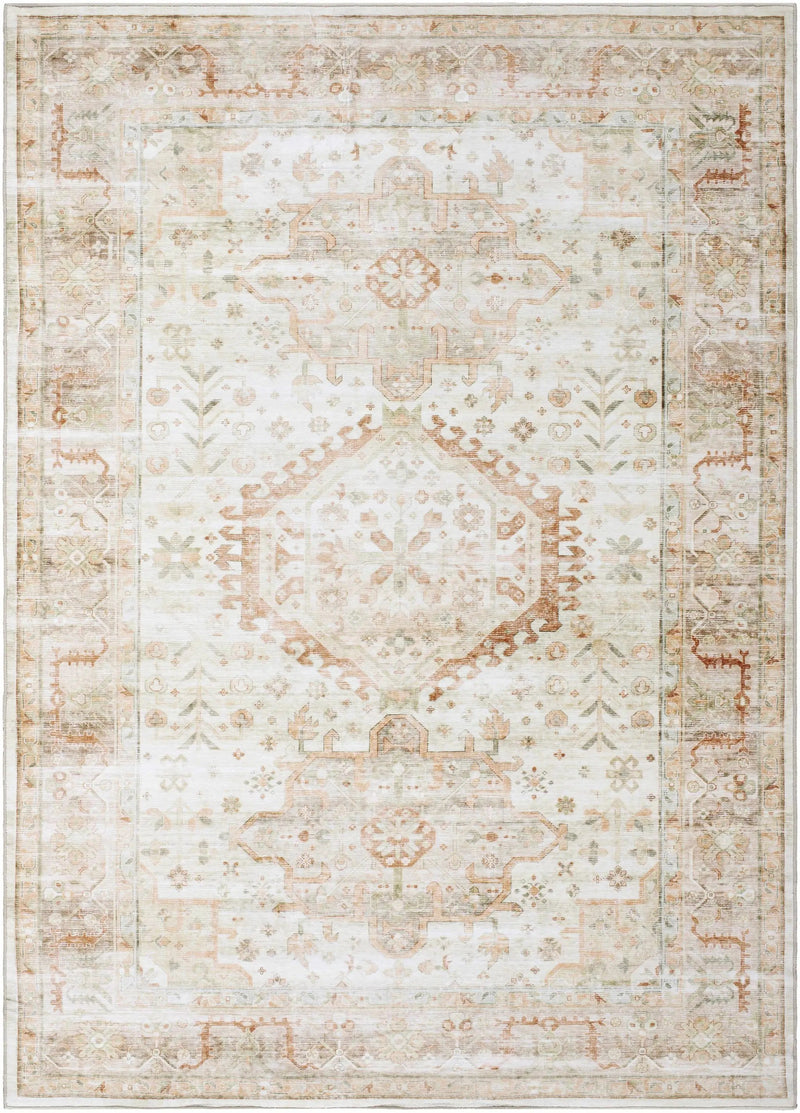 Laran Rust Distressed Washable Area Rug - Clearance by Boutique Rugs