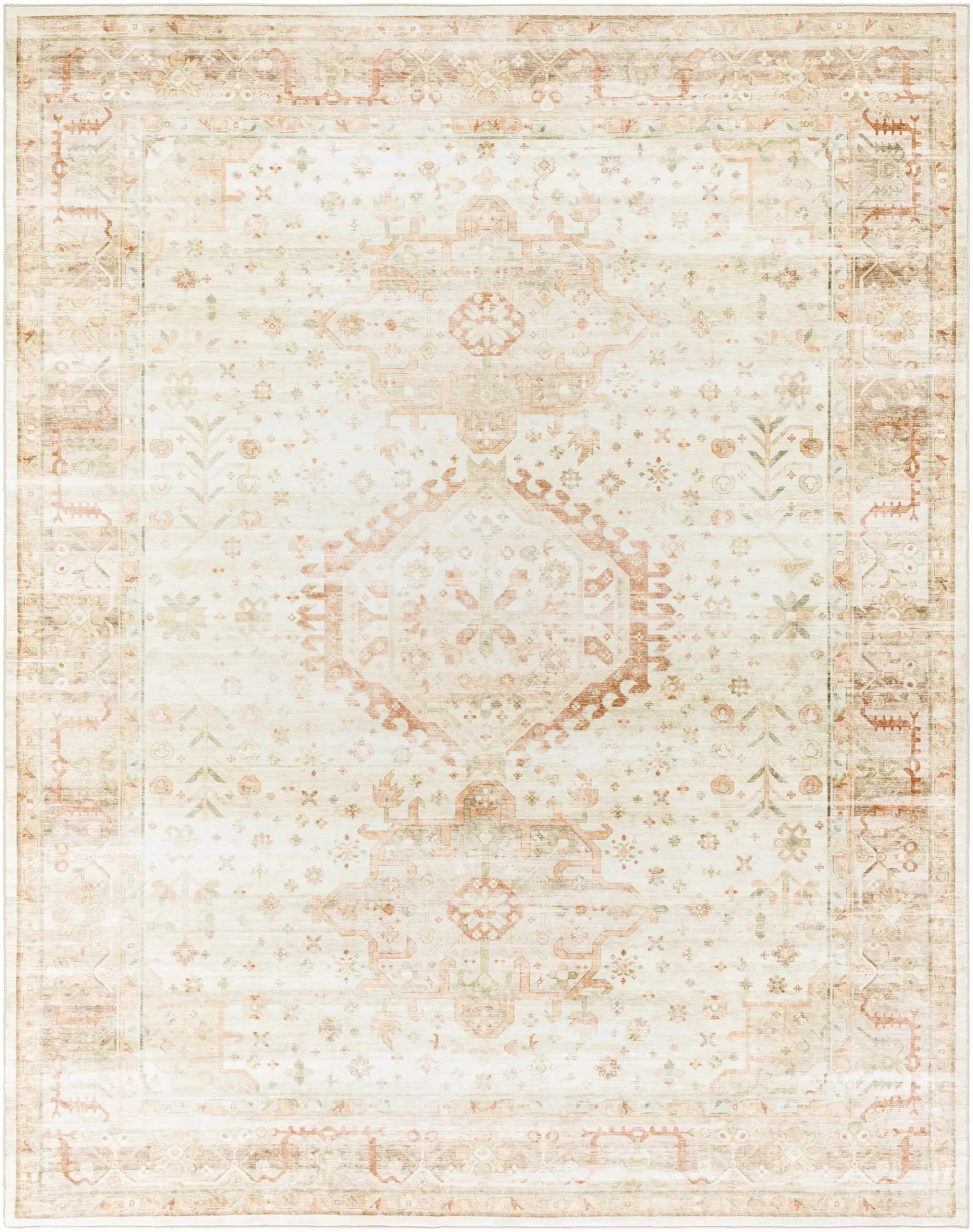 Laran Rust Distressed Washable Area Rug - Clearance by Boutique Rugs