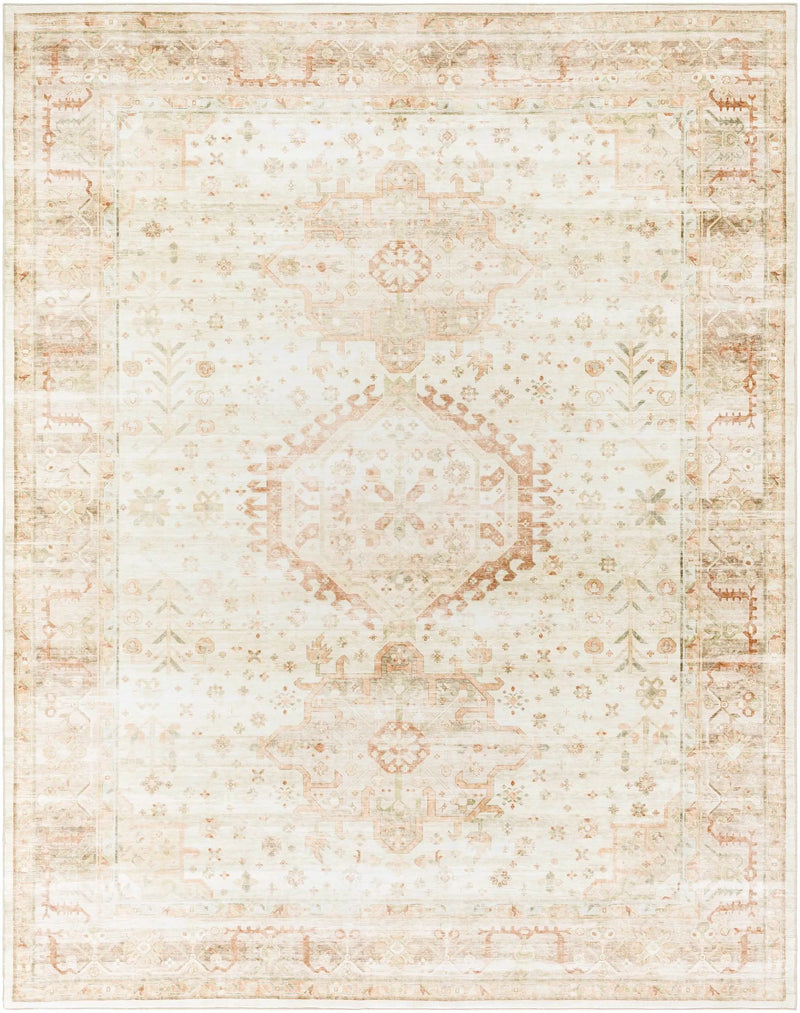 Laran Rust Distressed Washable Area Rug - Clearance by Boutique Rugs