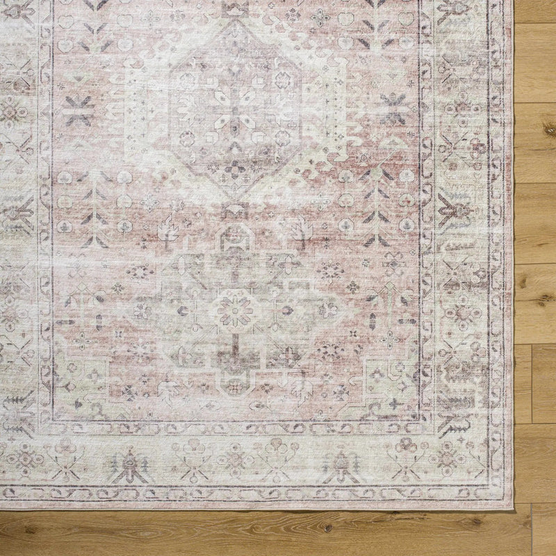 Laran Taupe Distressed Washable Area Rug - Clearance by Boutique Rugs