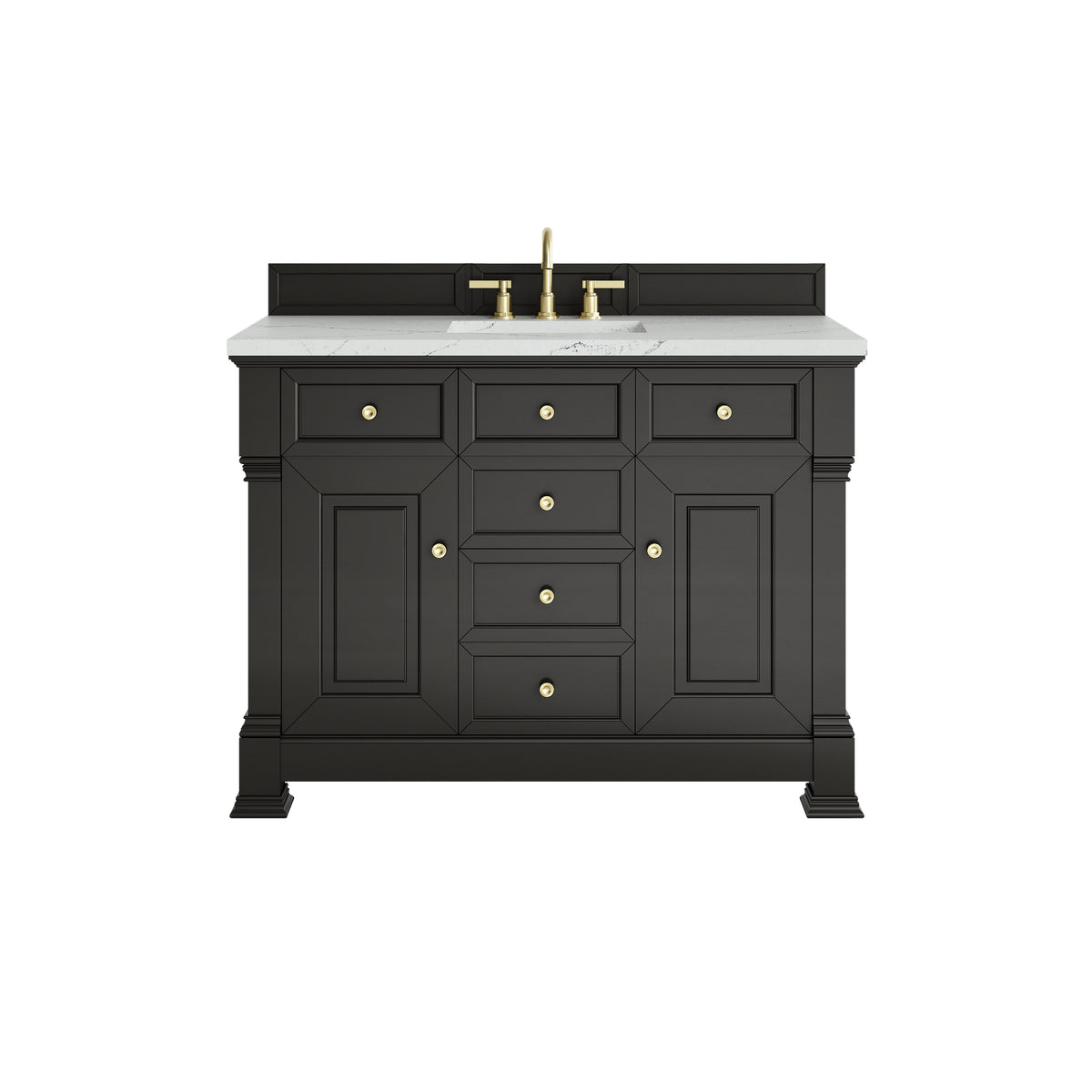 James Martin Brookfield 48" Single Bathroom Vanity, Black Onyx with Ethereal Noctis countertop
