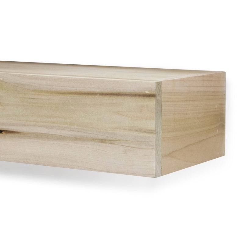 Farmhouse Poplar Wood Floating Fireplace Mantel by Dogberrycollections