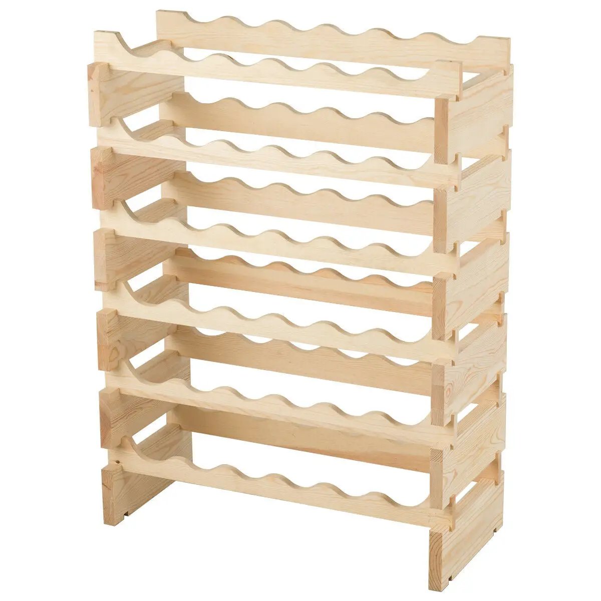 36 Bottles Stackable Wooden Wobble-Free Modular Wine Rack by DirectDeals