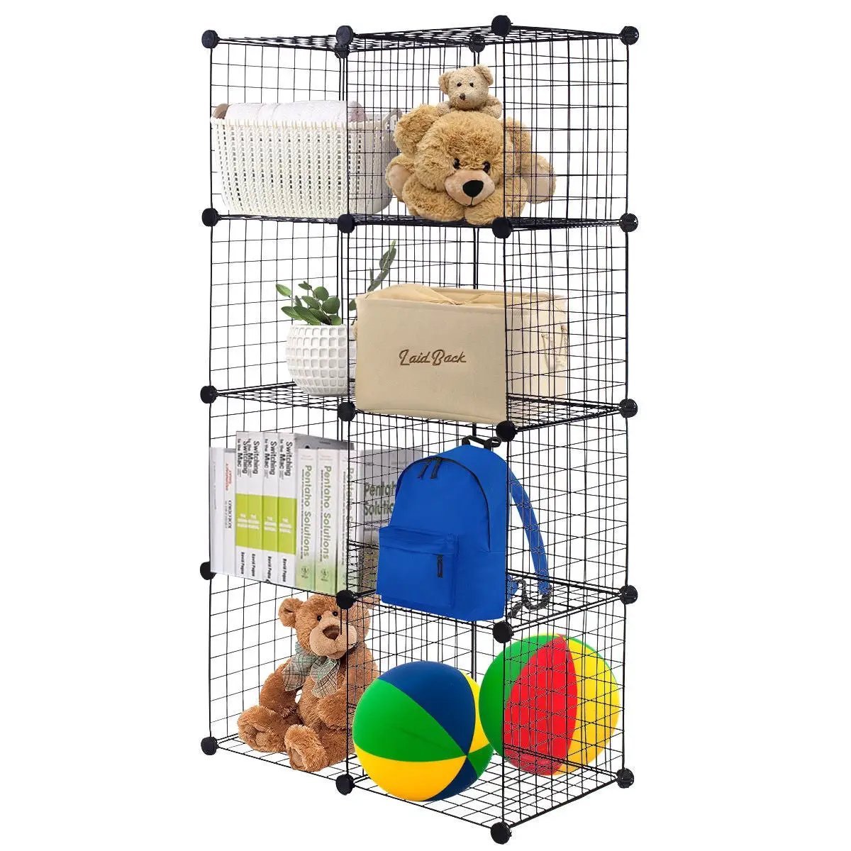 DIY 8 Cube Grid Wire Cube Shelves by DirectDeals