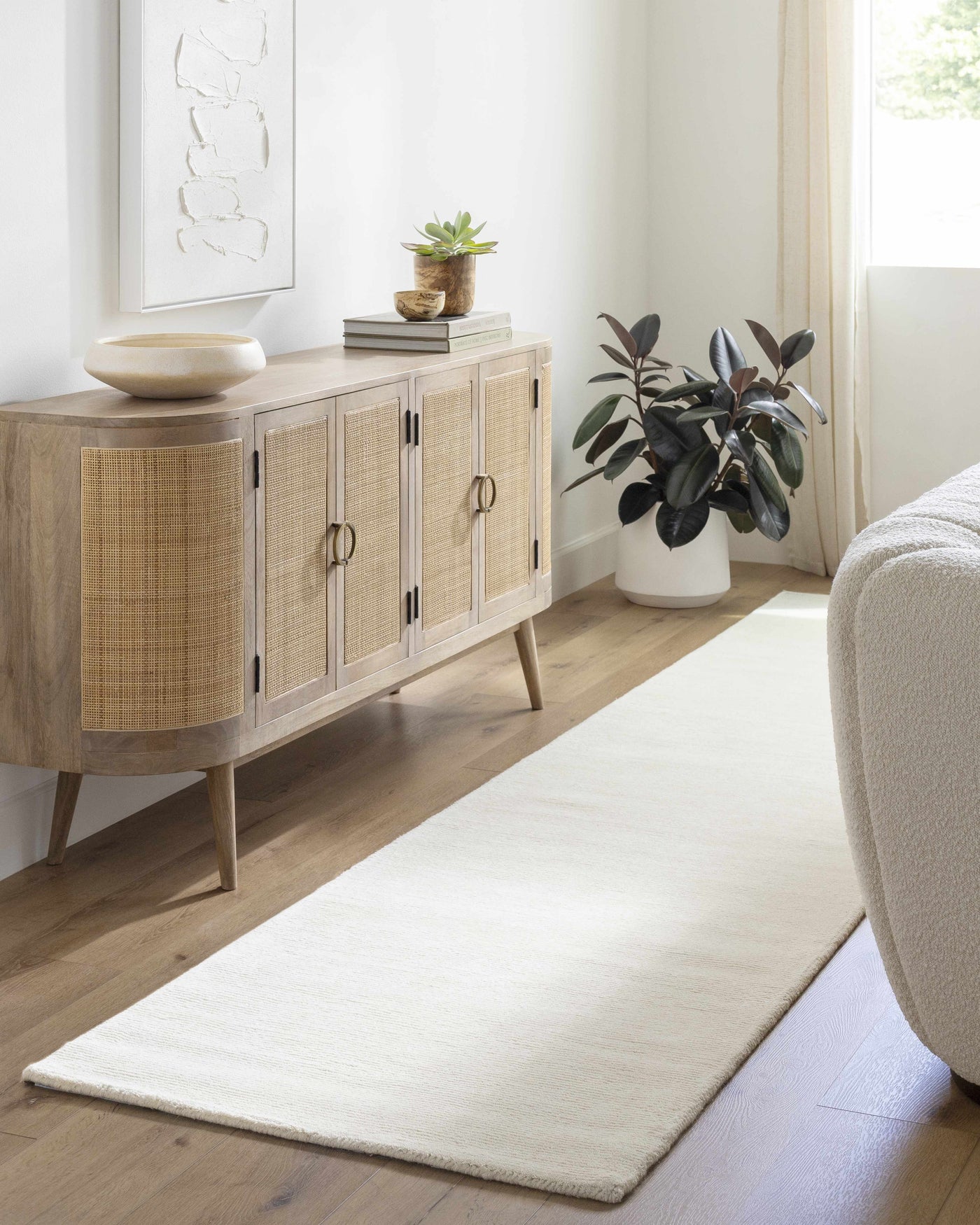Brockton Solid Light Beige Wool Rug by Boutique Rugs