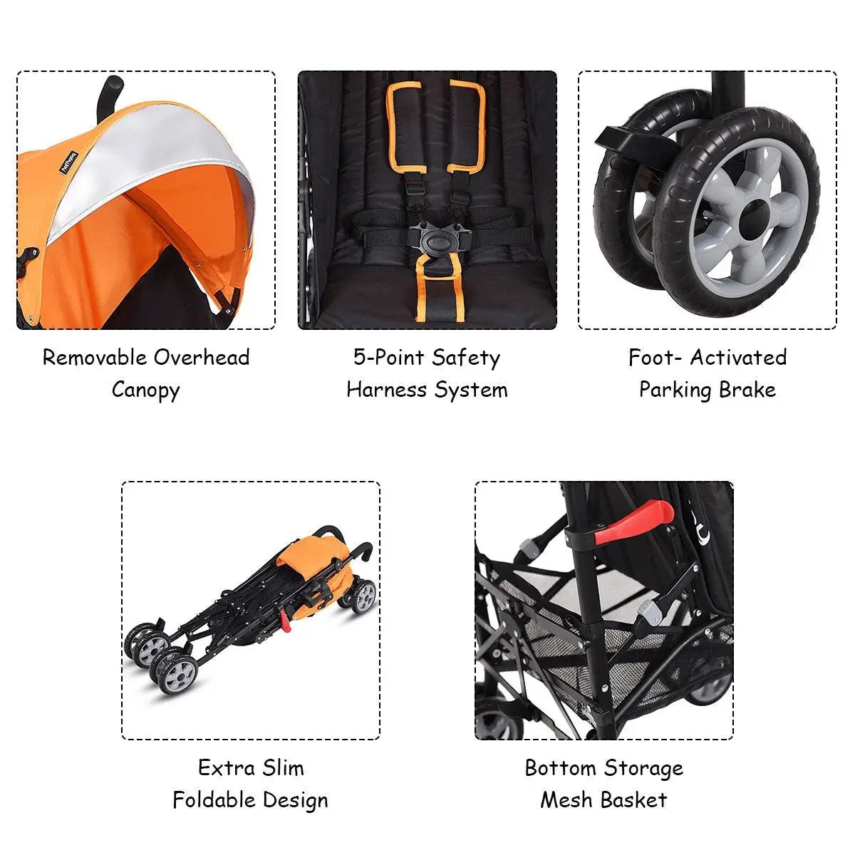 Folding Lightweight Baby Toddler Umbrella Travel Stroller by DirectDeals