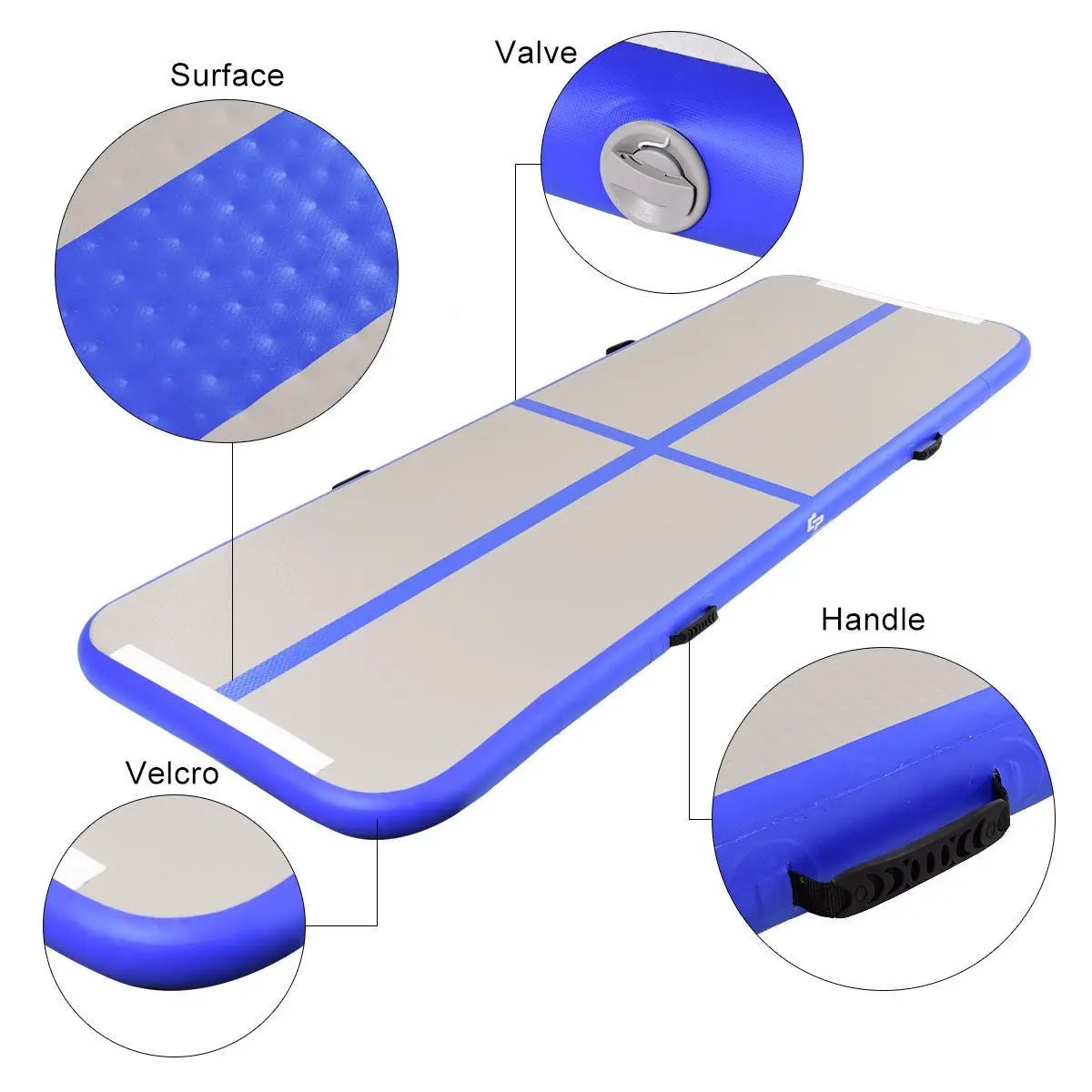 Air Track Inflatable Gymnastics Tumbling Floor Mats with Pump by DirectDeals