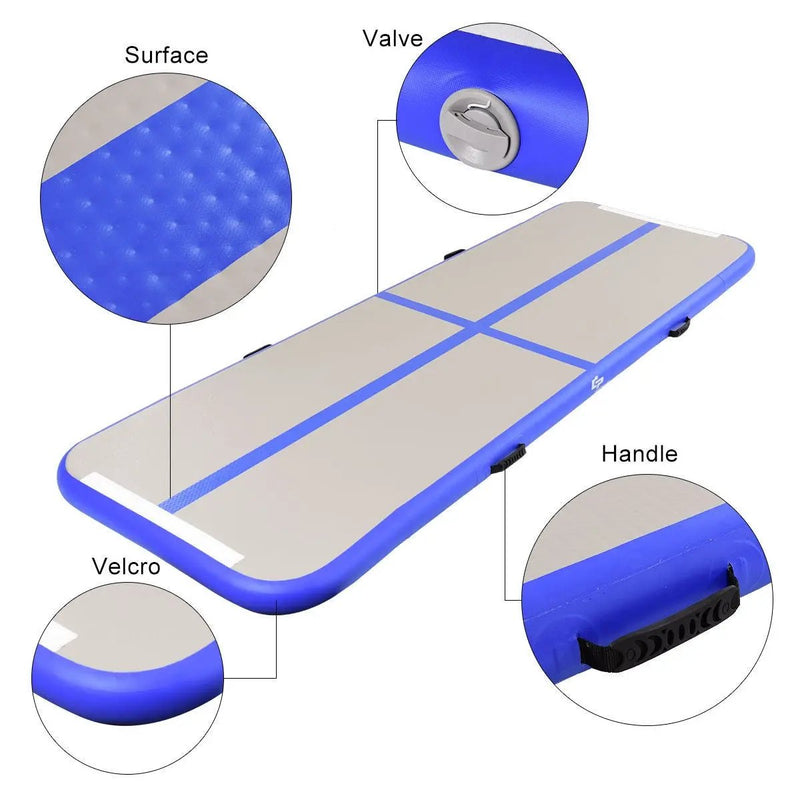 Air Track Inflatable Gymnastics Tumbling Floor Mats with Pump by DirectDeals