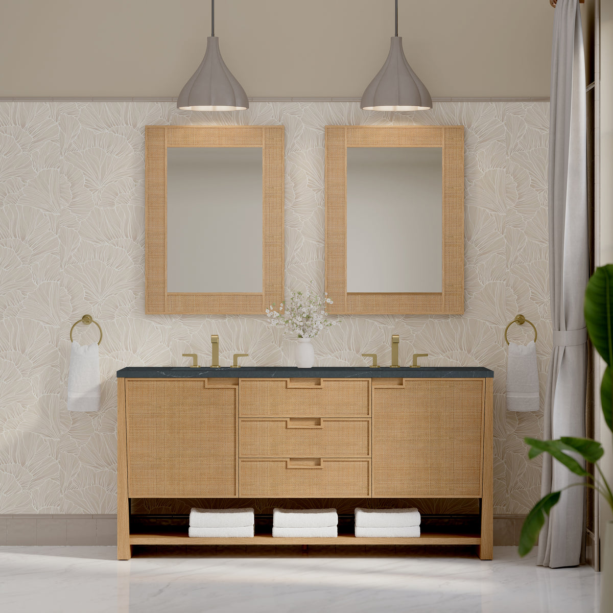 James Martin Solene 72" Double Bathroom Vanity, Seaside Oak, view 38