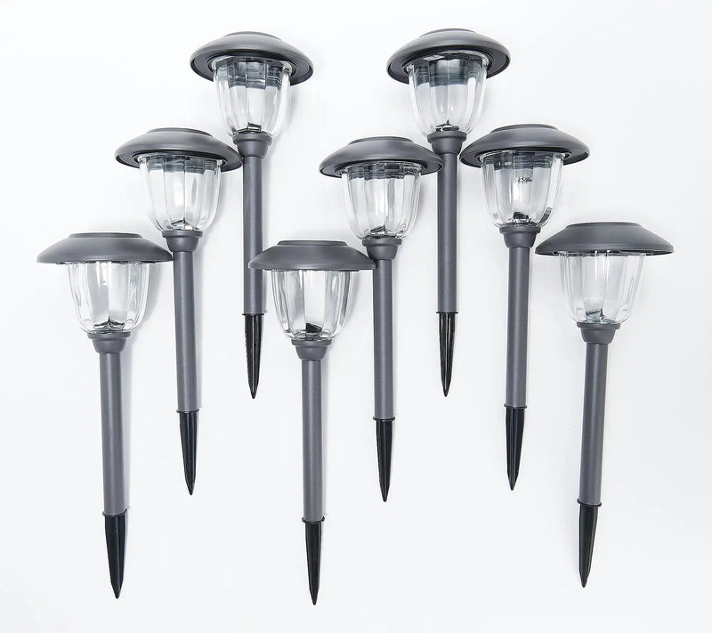 Energizer 8 Pack Color On Demand Solar Pathway Lights Outdoor-Stainless Steel(5 Colors) by Outdoor Solar Outlet