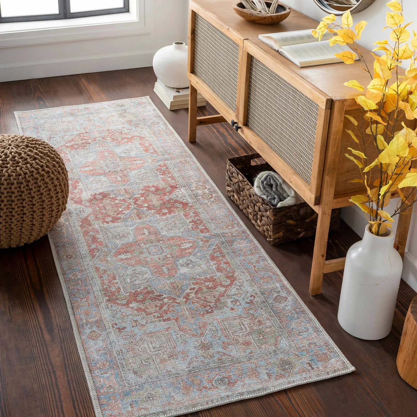Rust Maayon Washable Rug by Boutique Rugs
