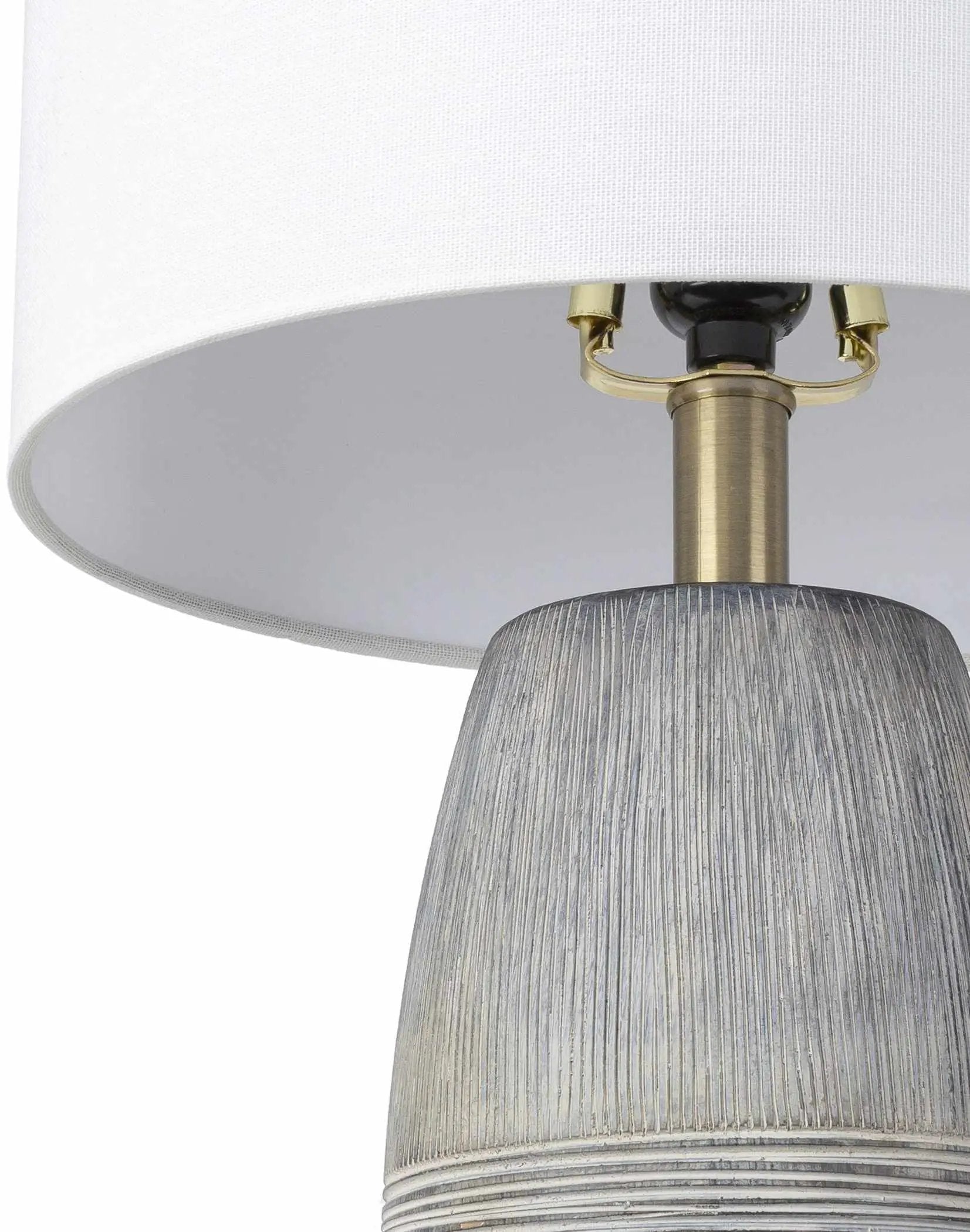 Mabayo Ribbed White Ceramic Table Lamp by Boutique Rugs