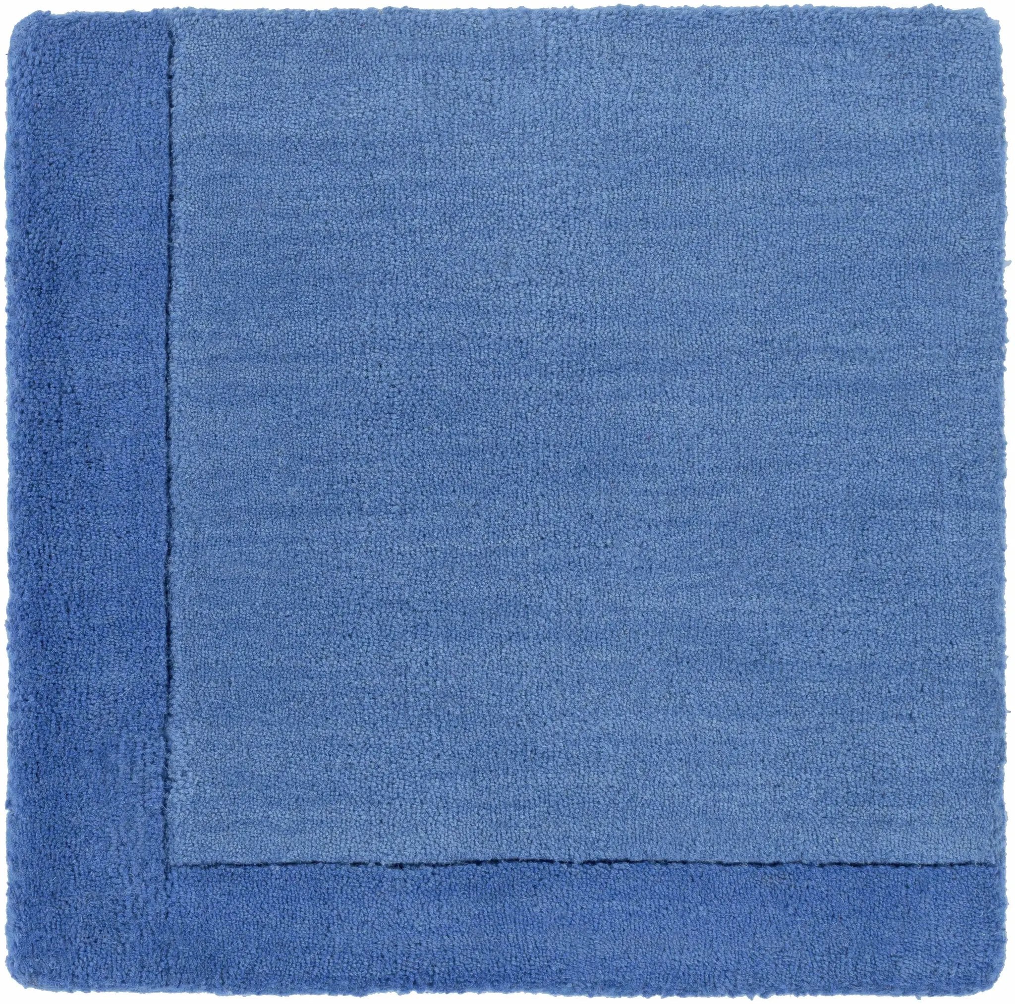 Macedon Blue Bordered Wool Rug by Boutique Rugs