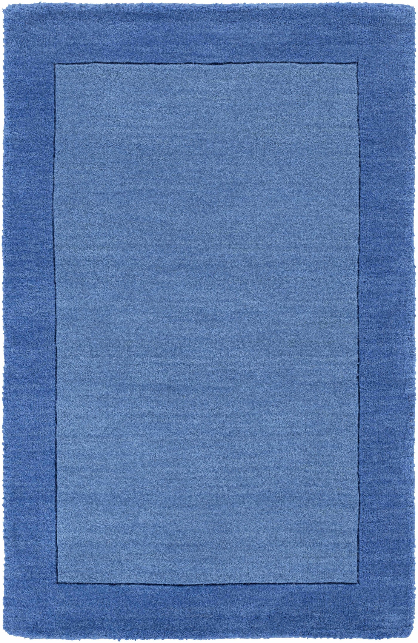 Macedon Blue Bordered Wool Rug by Boutique Rugs