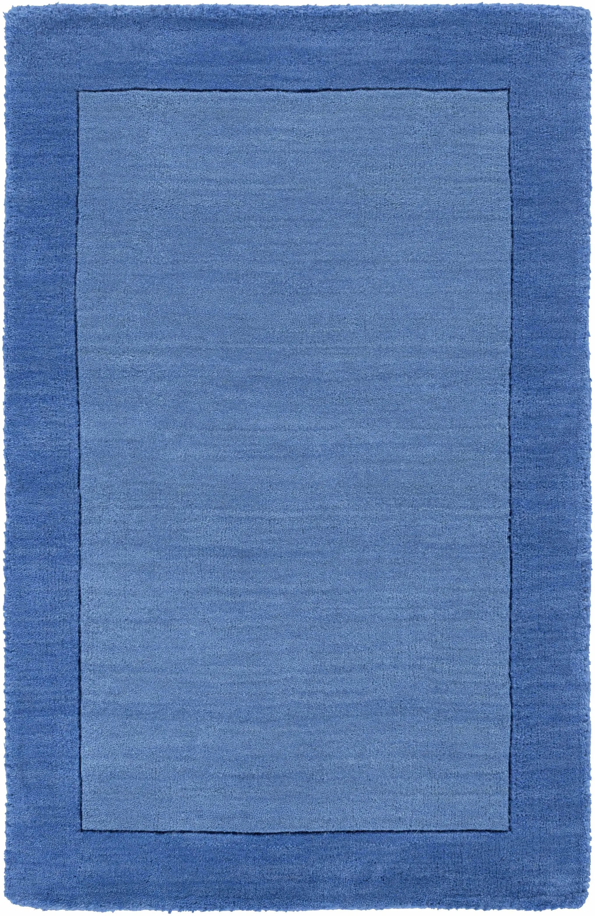Macedon Blue Bordered Wool Rug by Boutique Rugs