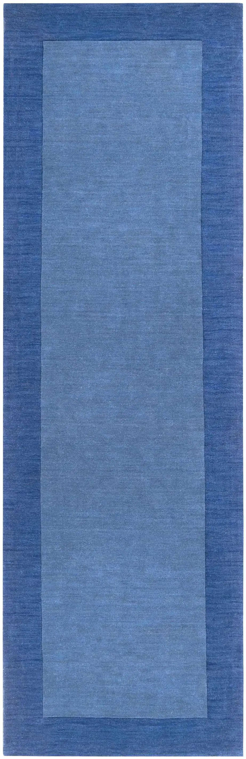 Macedon Blue Bordered Wool Rug by Boutique Rugs