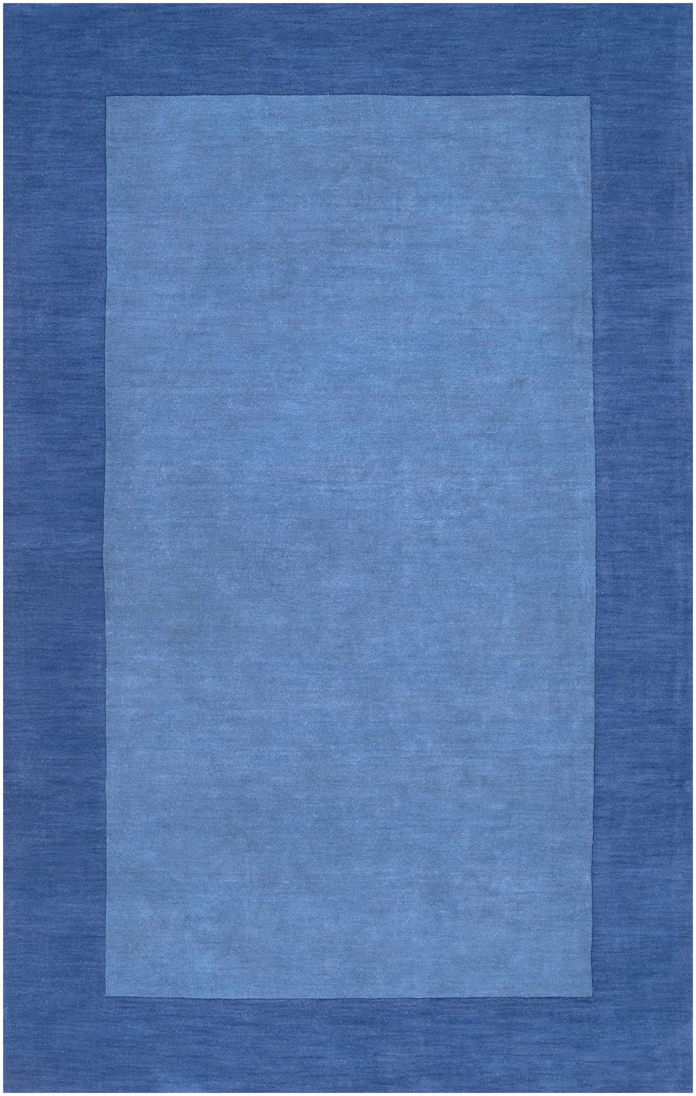 Macedon Blue Bordered Wool Rug by Boutique Rugs