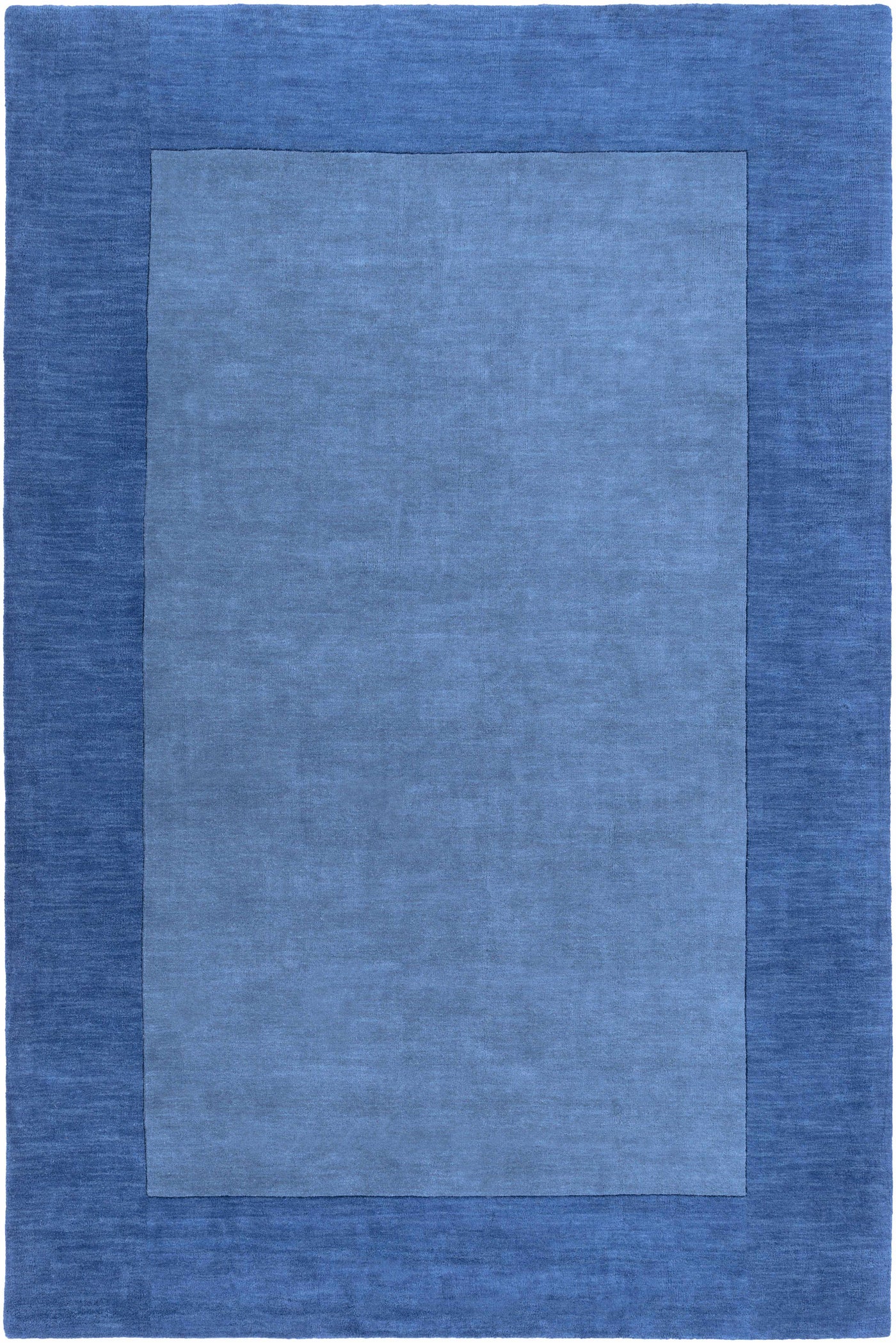 Macedon Blue Bordered Wool Rug by Boutique Rugs