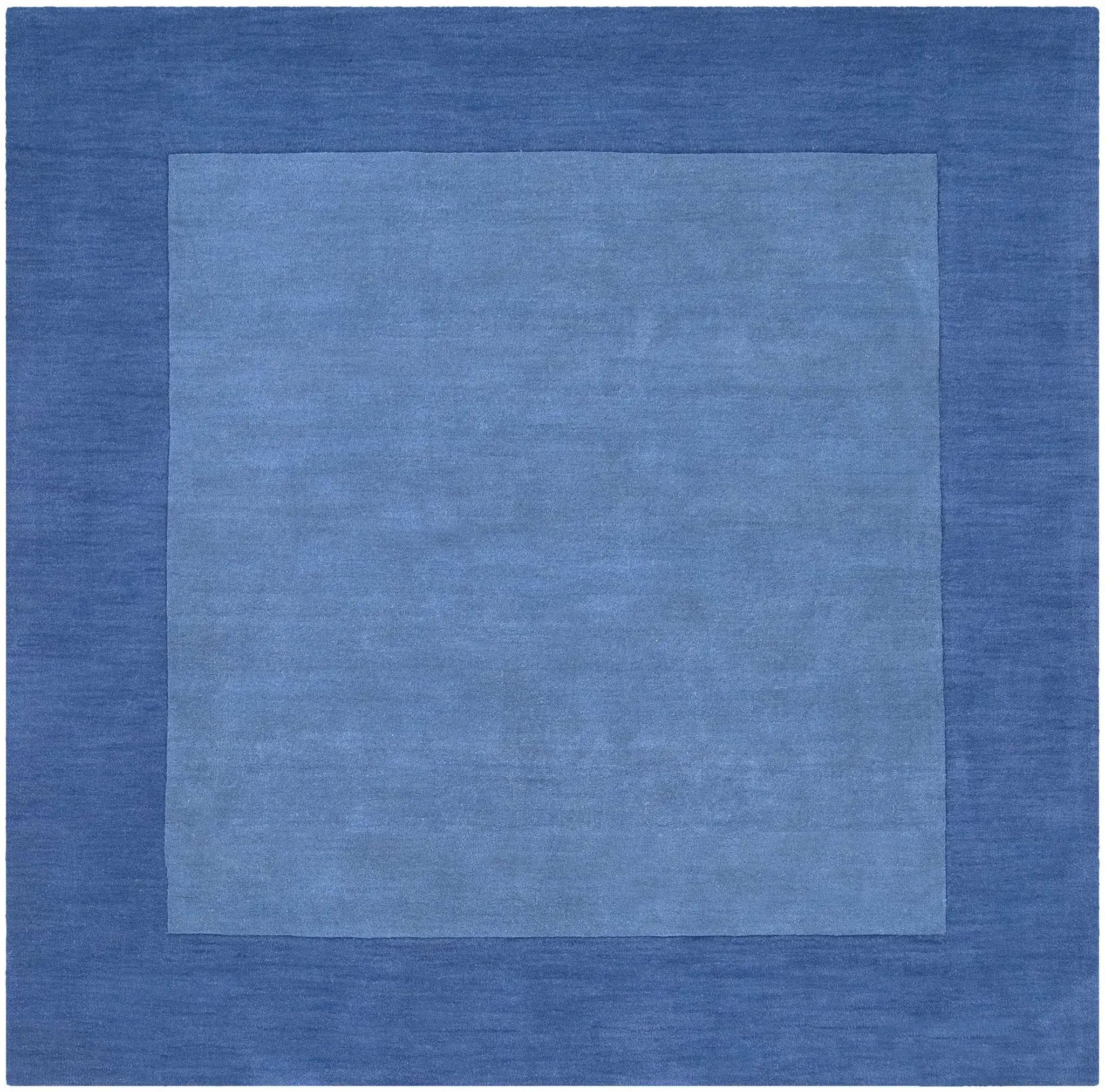 Macedon Blue Bordered Wool Rug by Boutique Rugs
