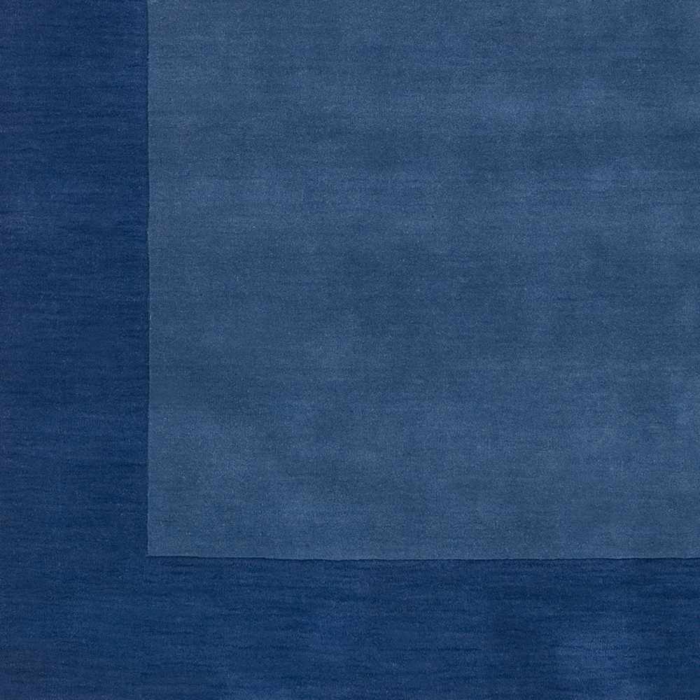 Macedon Blue Bordered Wool Rug by Boutique Rugs