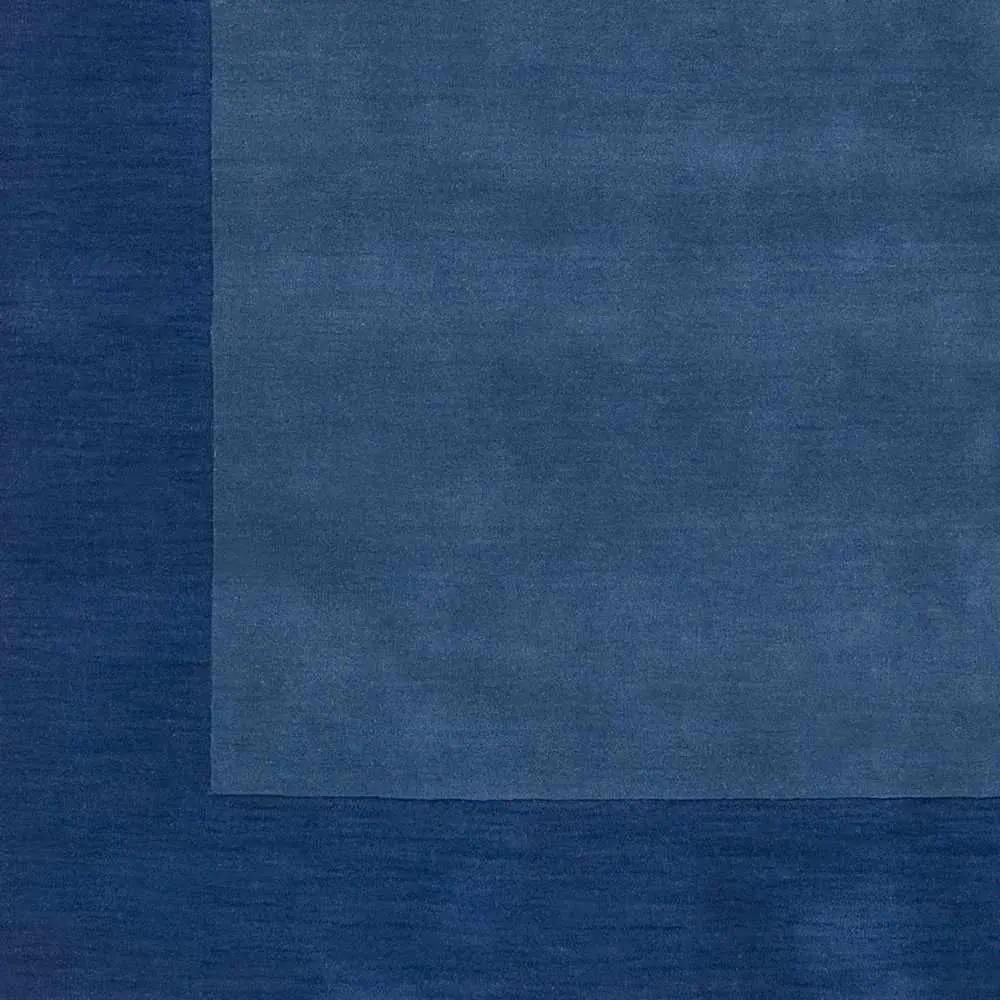 Macedon Blue Bordered Wool Rug by Boutique Rugs