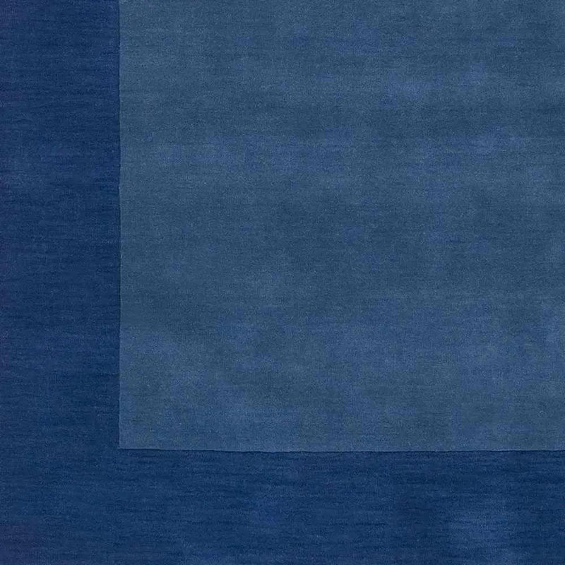 Macedon Blue Bordered Wool Rug by Boutique Rugs