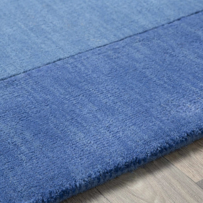 Macedon Blue Bordered Wool Rug by Boutique Rugs