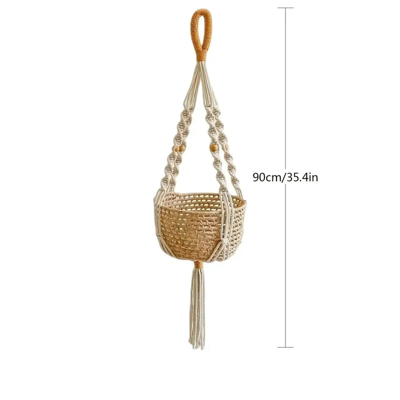 [Macrame Plant Hangers] 3pcs Macrame Plant Hangers - Bohemian Handwoven Holders with Tassels, Decorative Hanging Baskets, Ideal for Balcony/Living Room/Garden, Great Housewarming Gifts (Not Include Pots) by House Of Avana