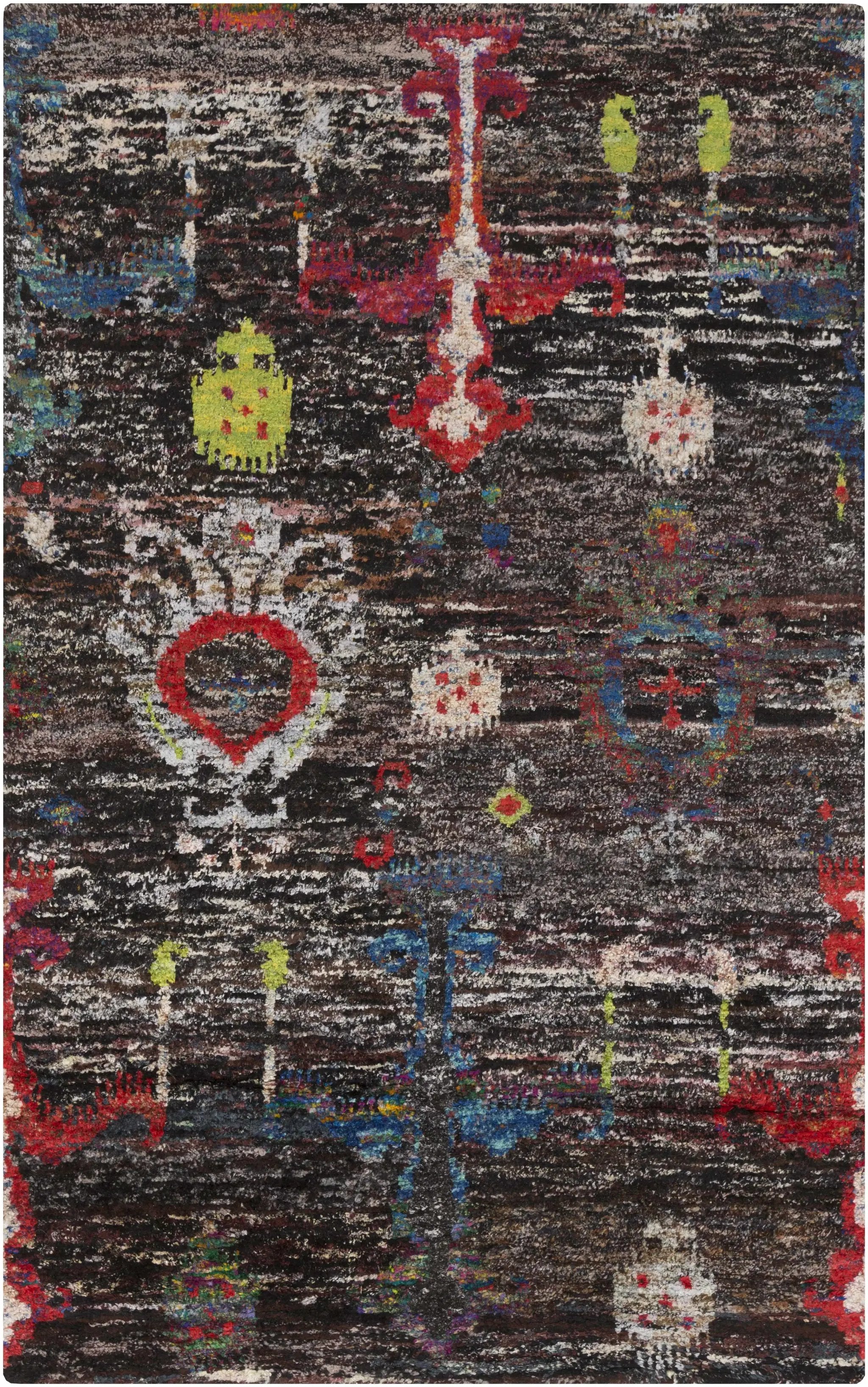 Macy 5x8 Handmade Black Silk Carpet - Clearance by Boutique Rugs