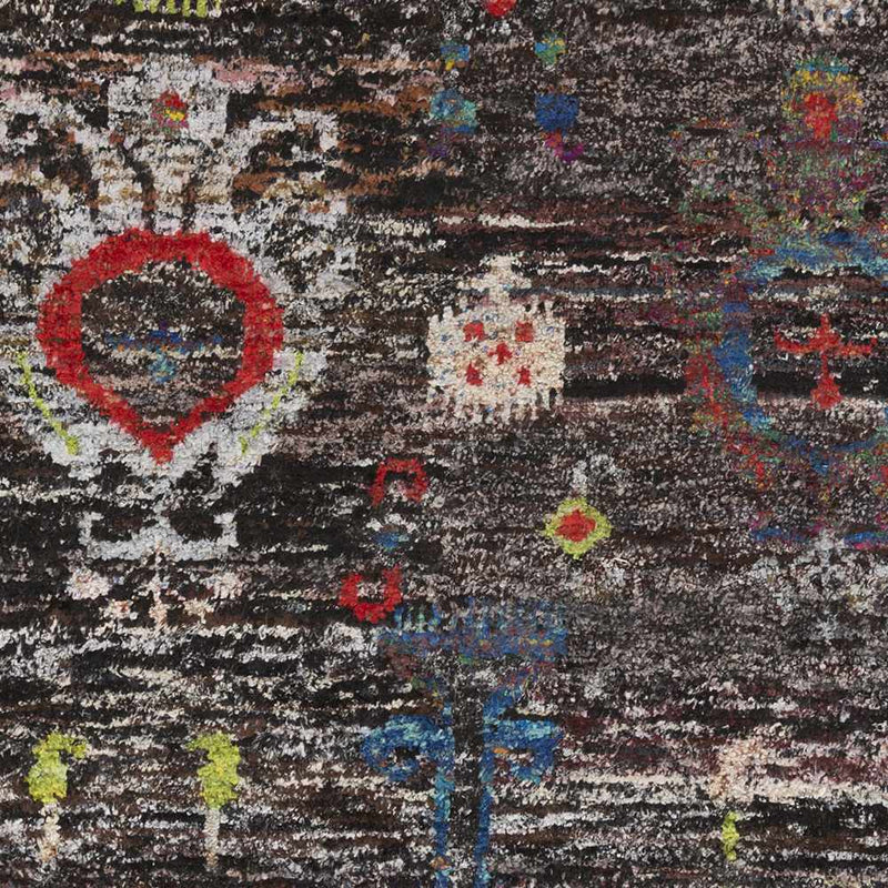 Macy 5x8 Handmade Black Silk Carpet - Clearance by Boutique Rugs