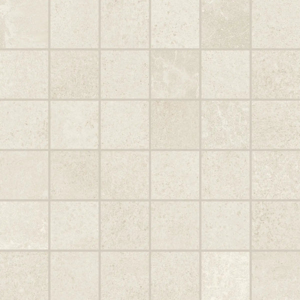Made.in Freedom White Mosaic A Concrete Look Porcelain Mosaics 12x12