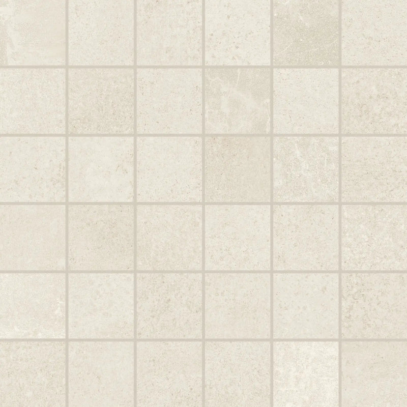 Made.in Freedom White Mosaic A Concrete Look Porcelain Mosaics 12x12 by landmarkceramics