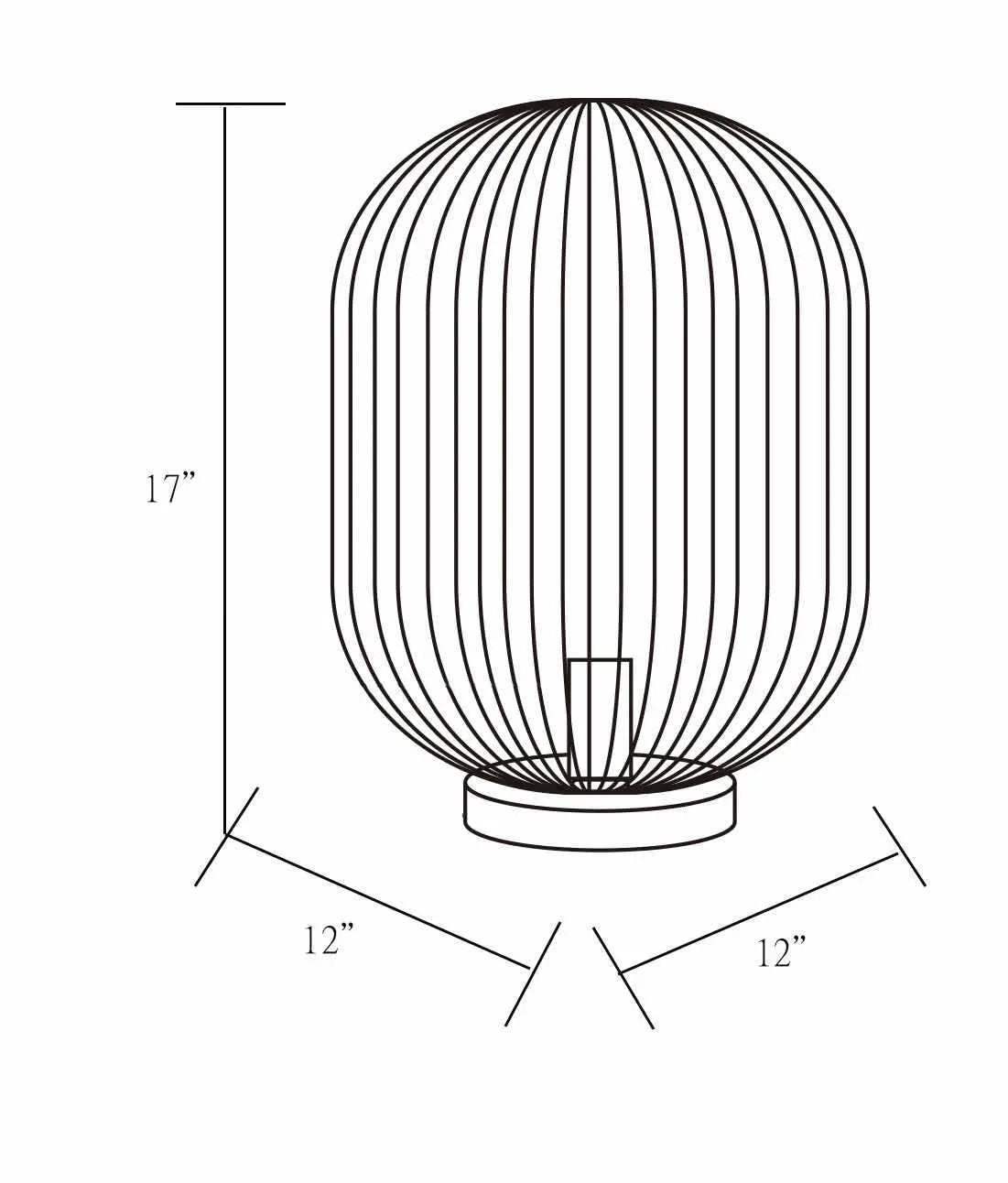 Madoc Table Lamp - Clearance, dimensions drawing