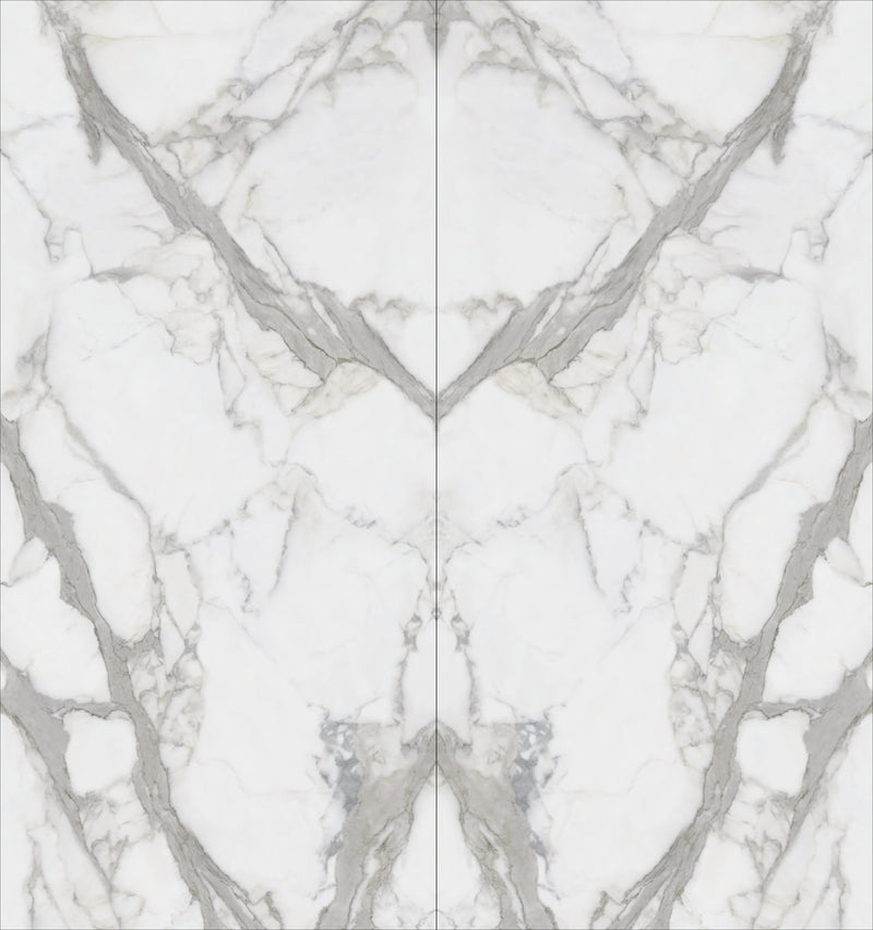 Maestro Bernini Classico Polished Marble Look Porcelain Panel 30x60 6mm, several pieces laid together
