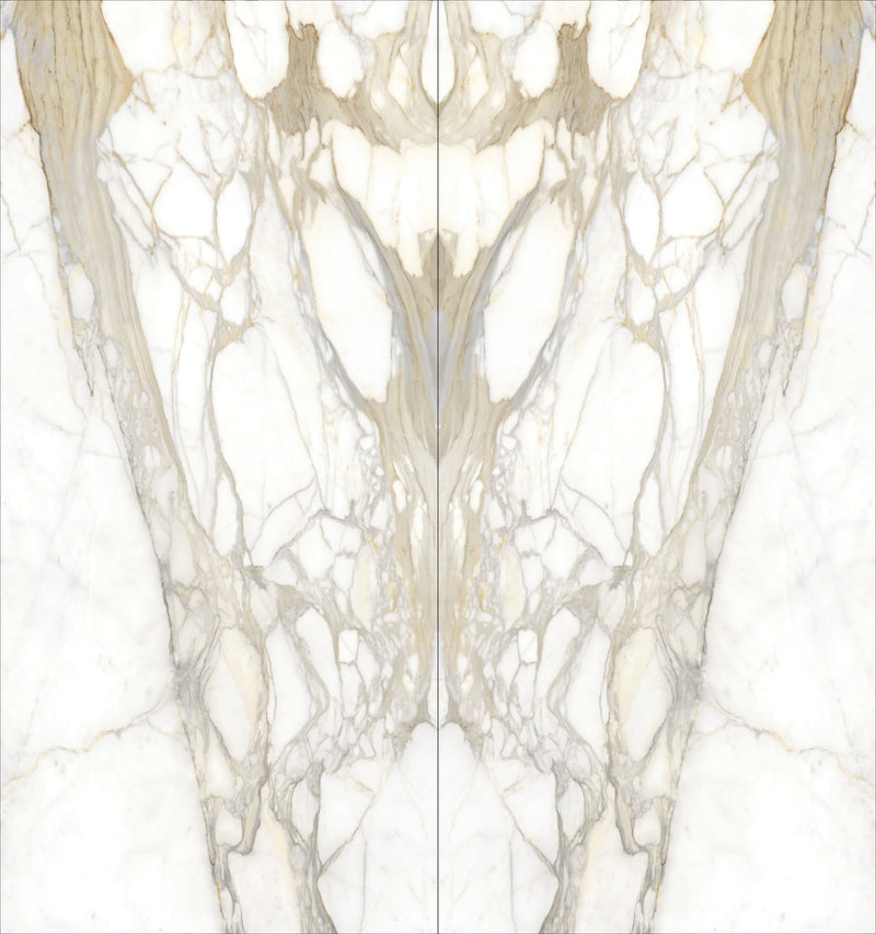 Maestro Bernini Oro Polished Marble Look Porcelain Panel 30x60 6mm, several pieces laid together