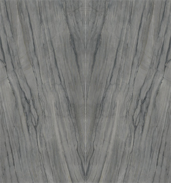 Maestro Platinum Grey Polished Marble Look Porcelain Slab 60x126 12mm Bookmatch A, several pieces laid together